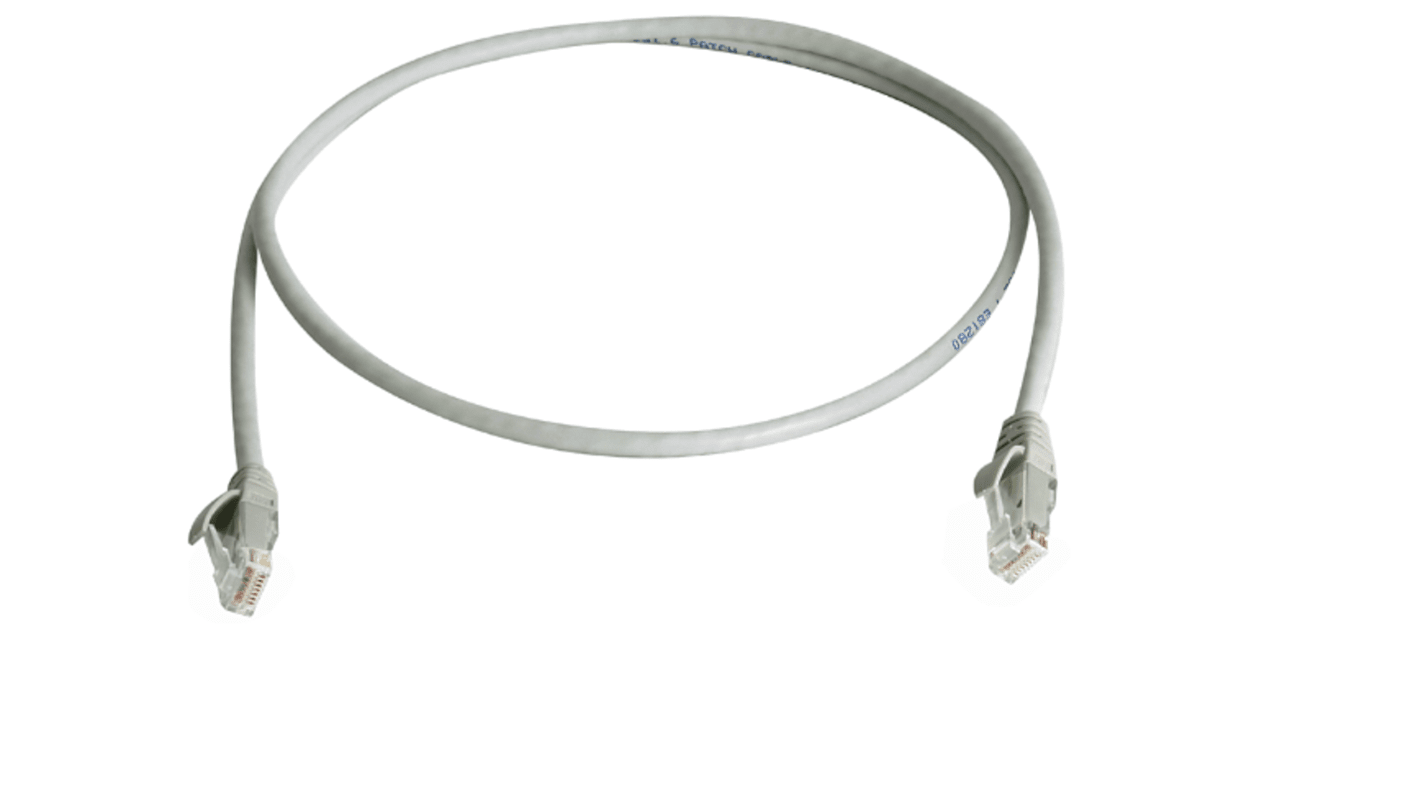 Telegartner Cat6 Male RJ45 to Male RJ45 Ethernet Cable, U/UTP, Grey LSZH Sheath, 1m, Low Smoke Zero Halogen (LSZH)