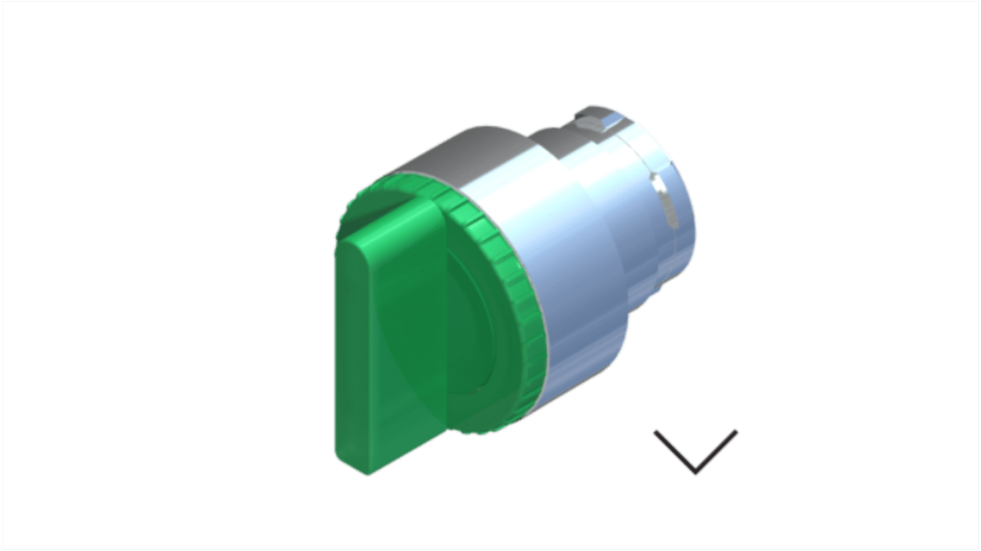 RS PRO Wählschalterkopf Beleuchtet Grün 2-Positionen 22.5mm Kurzer Hebel Dauerschaltung