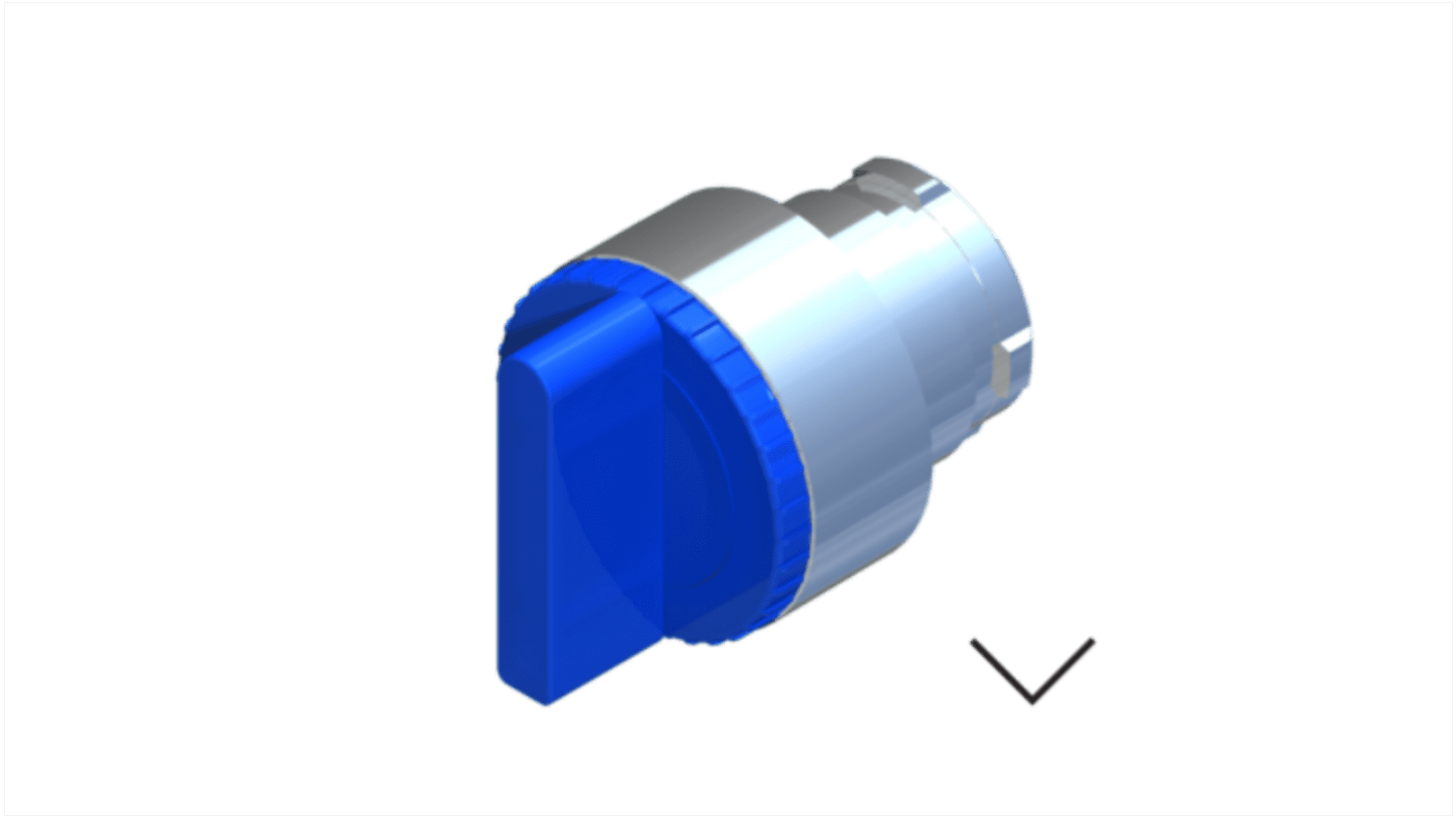 RS PRO Wählschalterkopf Beleuchtet Blau 2-Positionen 22.5mm Kurzer Hebel Dauerschaltung