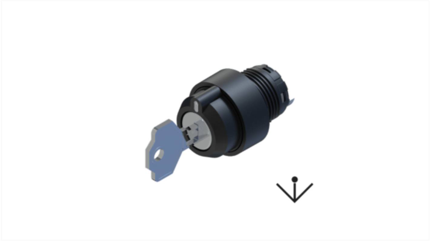 Cabezal de interruptor de llave RS PRO, 3 Posiciones, Sostenidas