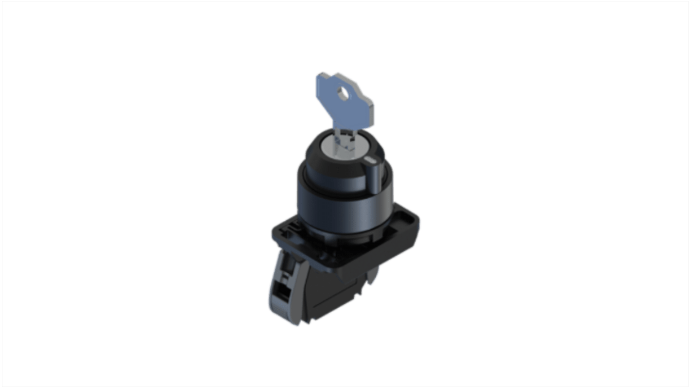 RS PRO Key Selector Switch - (1NO) 22.5mm Cutout Diameter 3 Positions