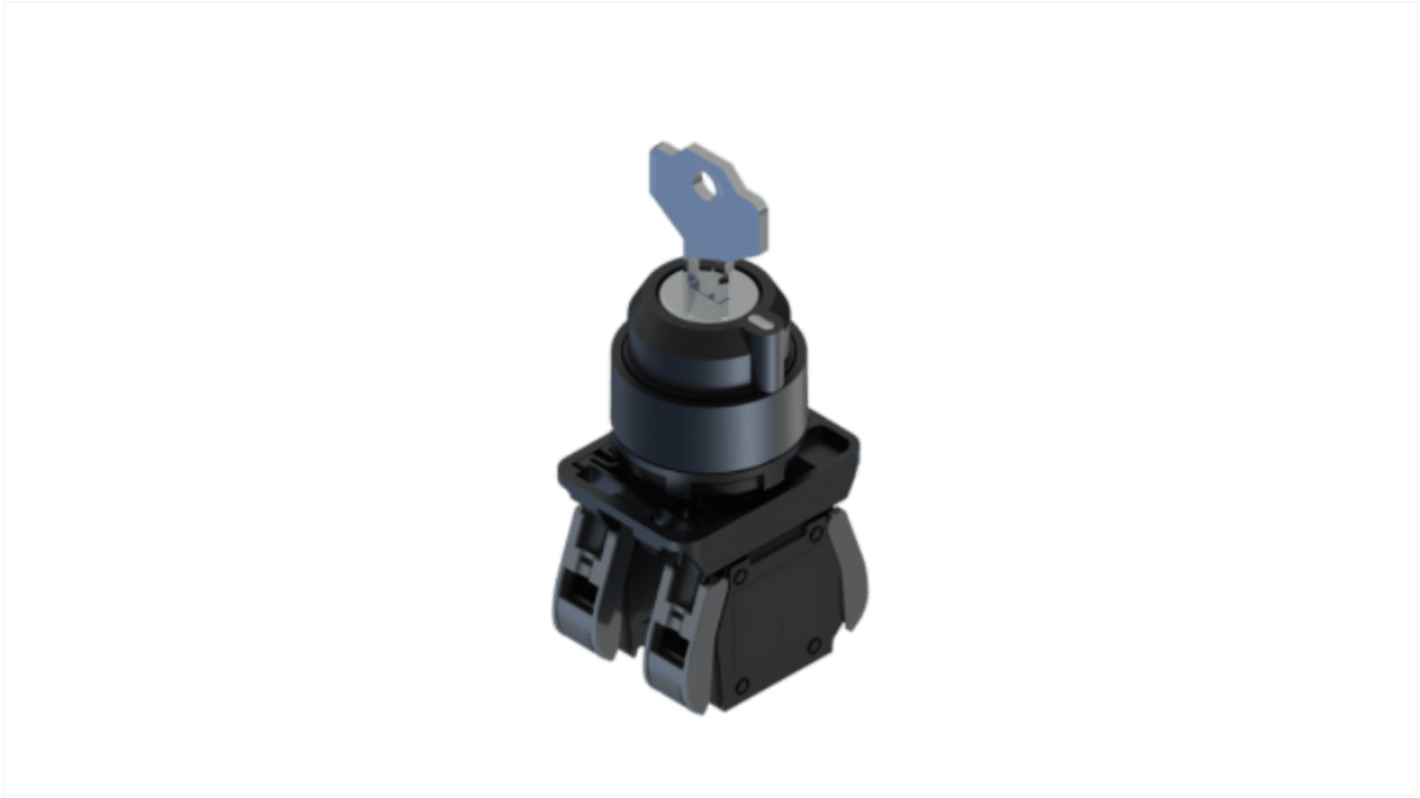 RS PRO Key Selector Switch - (1NO+1NC) 22.5mm Cutout Diameter 2 Positions