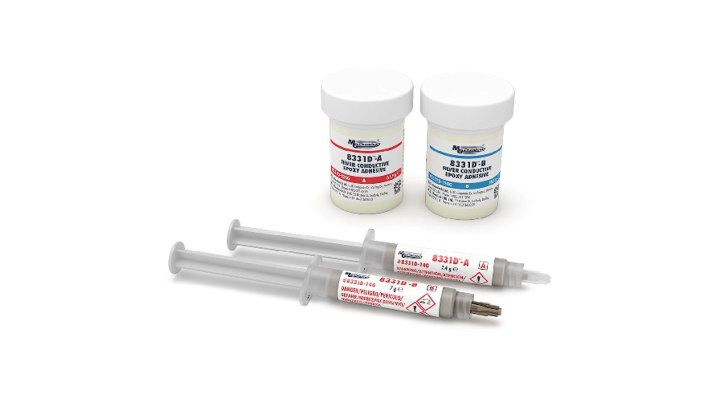 MG Chemicals Silver Conductive Gel Syringe Super Glue for use with Cold-Soldering, Conductive Connections, EMI/RFI