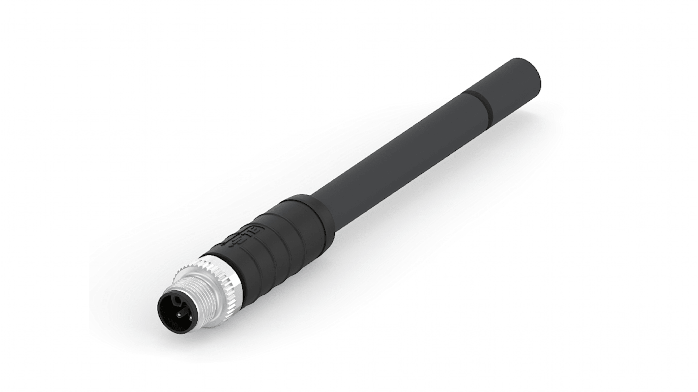 TE Connectivity Érzékelő-működtető kábel, M12 - Szereletlen - 4 érintkező, 63 V, 16 A, 500mm
