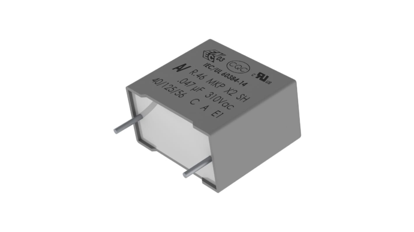 KEMET R46 Polypropylene Film Capacitor, 310V dc, ±10%, 1.5μF, Through Hole