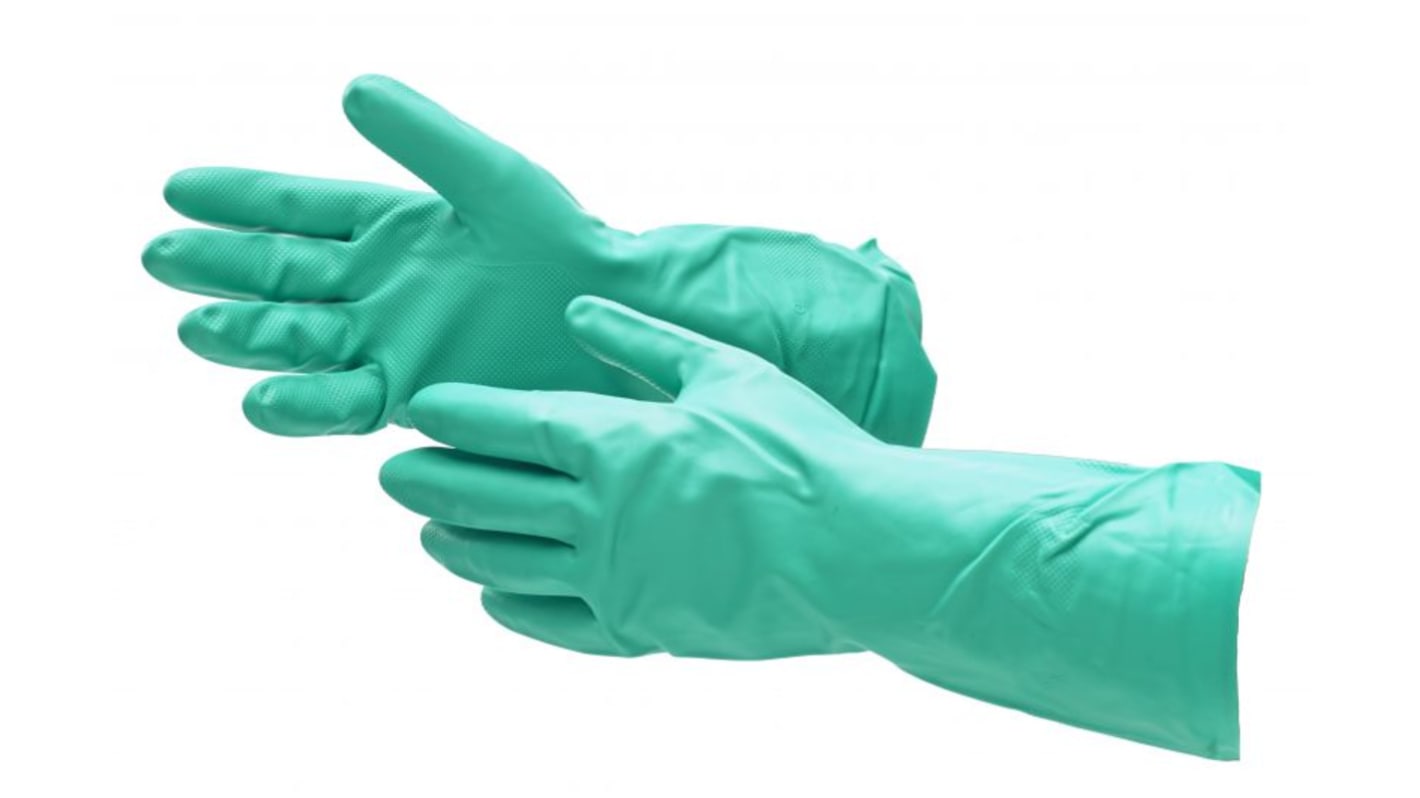 Pro Fit Green Nitrile Abrasion Resistant Gloves, Size 9