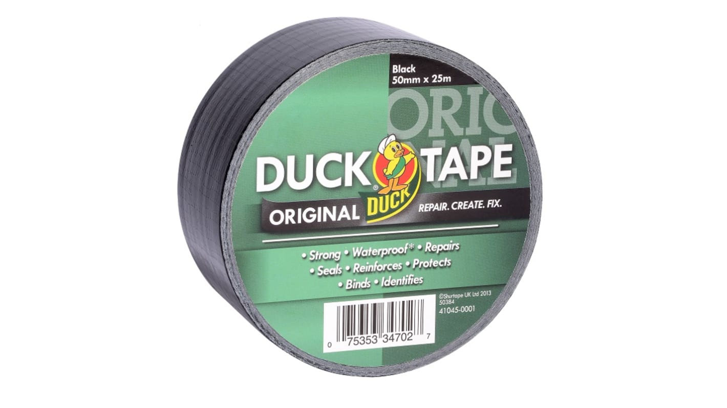 DUCK TAPE Duck Tape 222227 Duct Tape, 25m x 50mm, Black, Gloss Finish |  DUCK TAPE | RS Components India