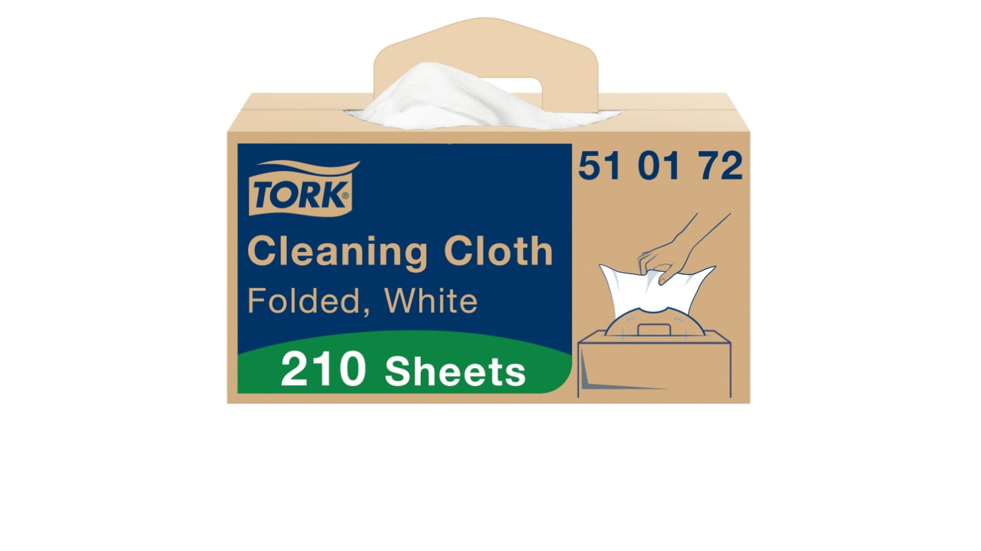 Tork Tork Lappen für Mehrzweckreinigung Vlies-Material Box 210 Stk. Weiß, 41.5 x 35.5cm