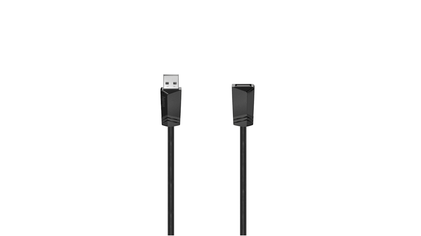 Hama USB 2.0 Cable, Male USB A to Female USB A USB Extension Cable, 0.8m