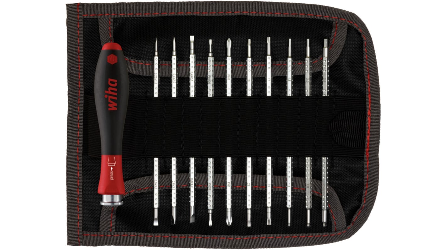 27820 Wiha Interchangeable Screwdriver Set, 12Piece RS