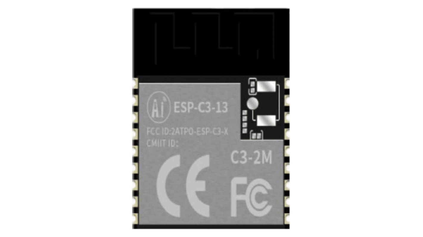 Moduł WiFi ESP32-C3-13, Bluetooth Low Energy (BLE), WiFi, AES, WEP, ADC, GPIO, I2C, SPI, UART, 3.0 → 3.6V dc, RF