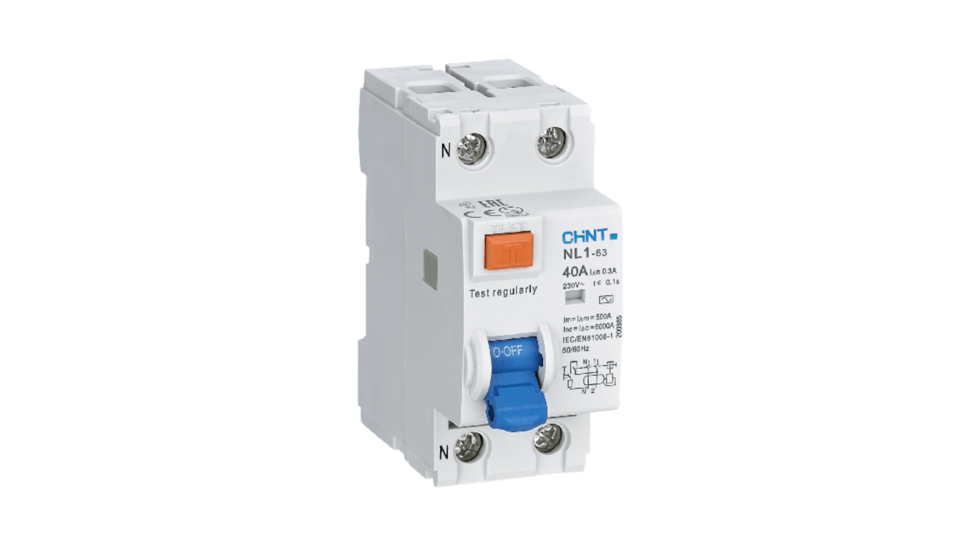 Interrupteur différentiel CHINT NL1, 2 Pôles, 40A, 30mA, Type AC