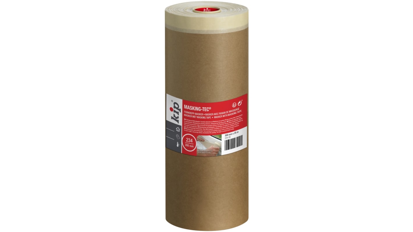 Ruban de masquage Papier KIP 234-29, 300mm x 25m, Beige