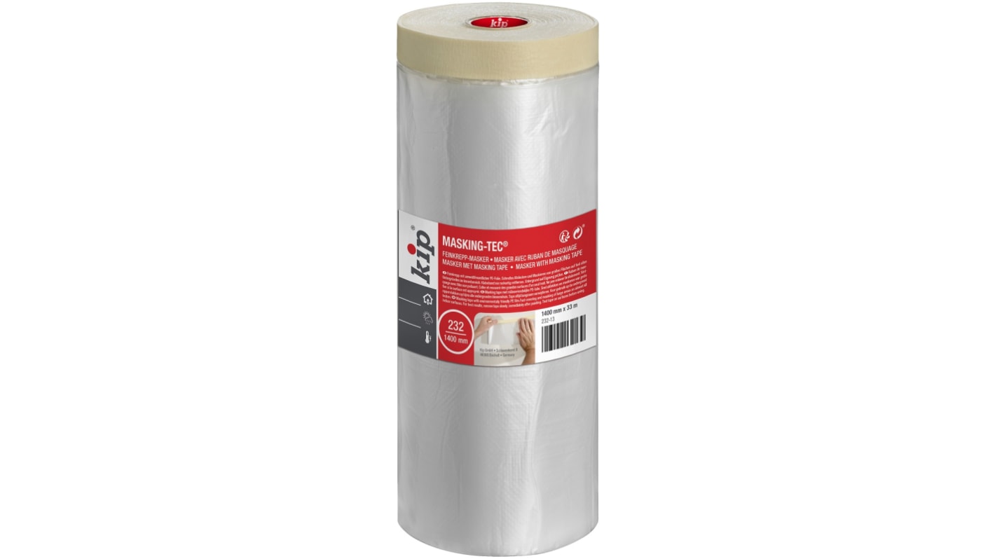 Cinta de enmascarar de Papel KIP 232-13 de color Beige, 1.4m x 33m