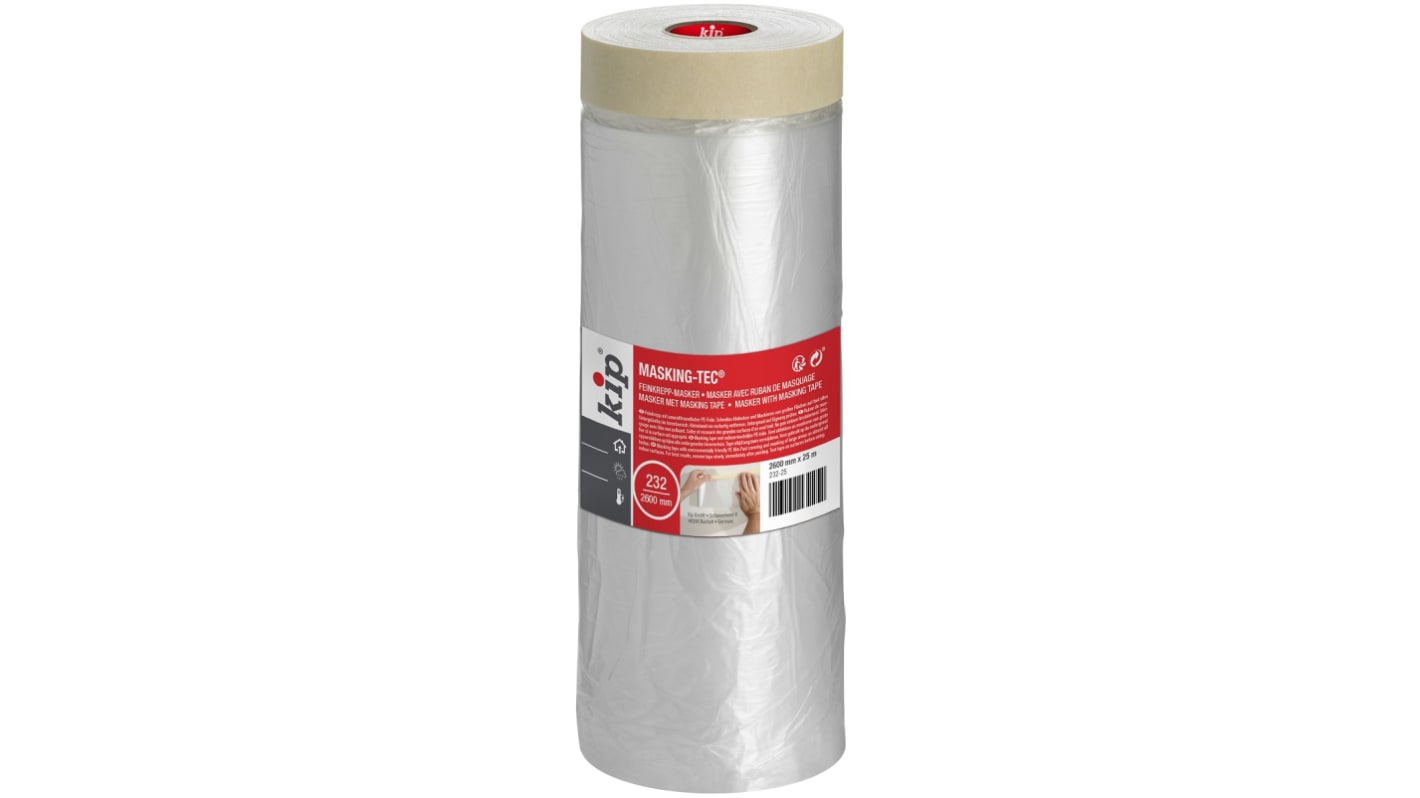 Cinta de enmascarar de Papel KIP 232-25 de color Beige, 2.6m x 25m