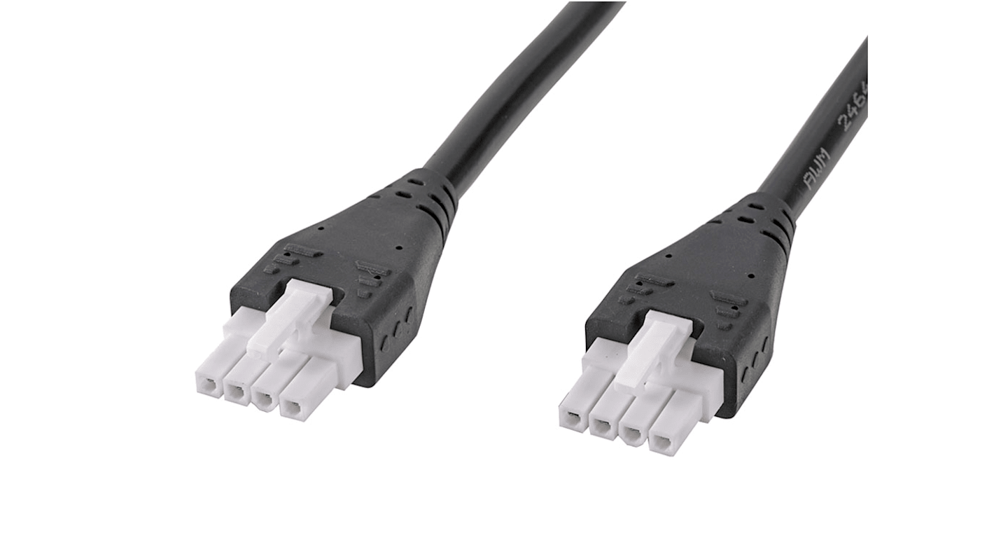 Molex 4 Way Female Mini-Fit Jr. to 4 Way Female Mini-Fit Jr. Wire to Board Cable, 1m