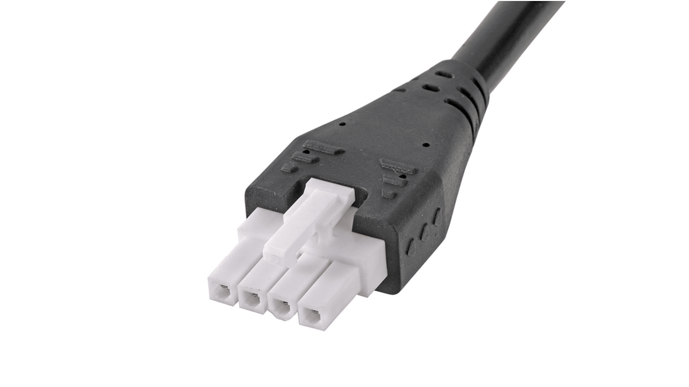 Conjunto de cables Molex Mini-Fit Jr. 217159, long. 500mm, Con A: Hembra, 4 vías, paso 4.2mm