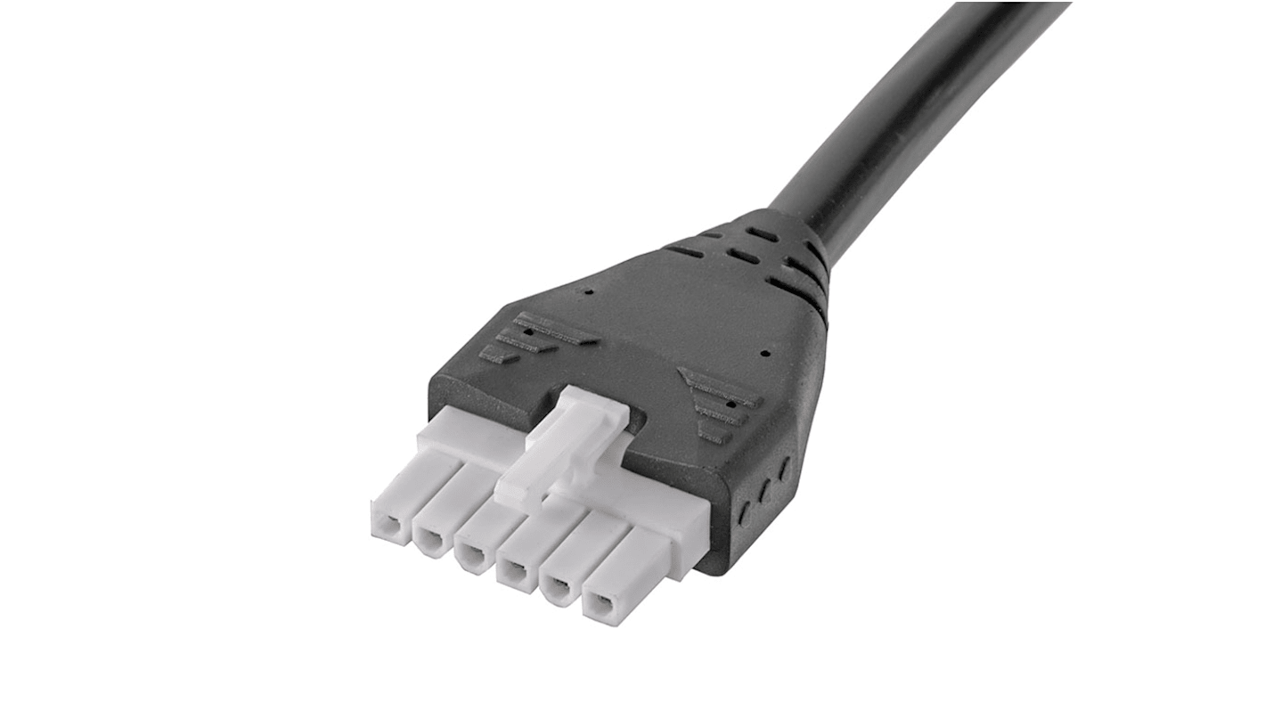 Conjunto de cables Molex Mini-Fit Jr. 217159, long. 1m, Con A: Hembra, 5 vías, paso 4.2mm