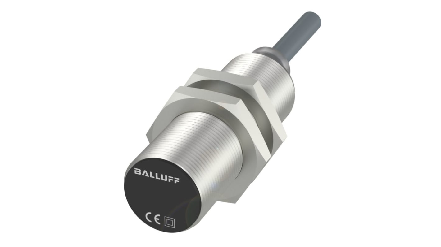 Sensor inductivo BALLUFF, M18 x 1, alcance 8 mm, salida PNP, 10 →30 Vdc, IP68