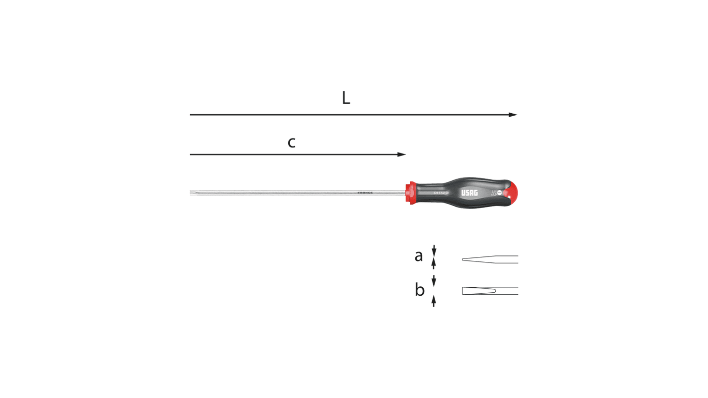 Cacciavite standard A taglio 0,6 x 3,5 mm Usag