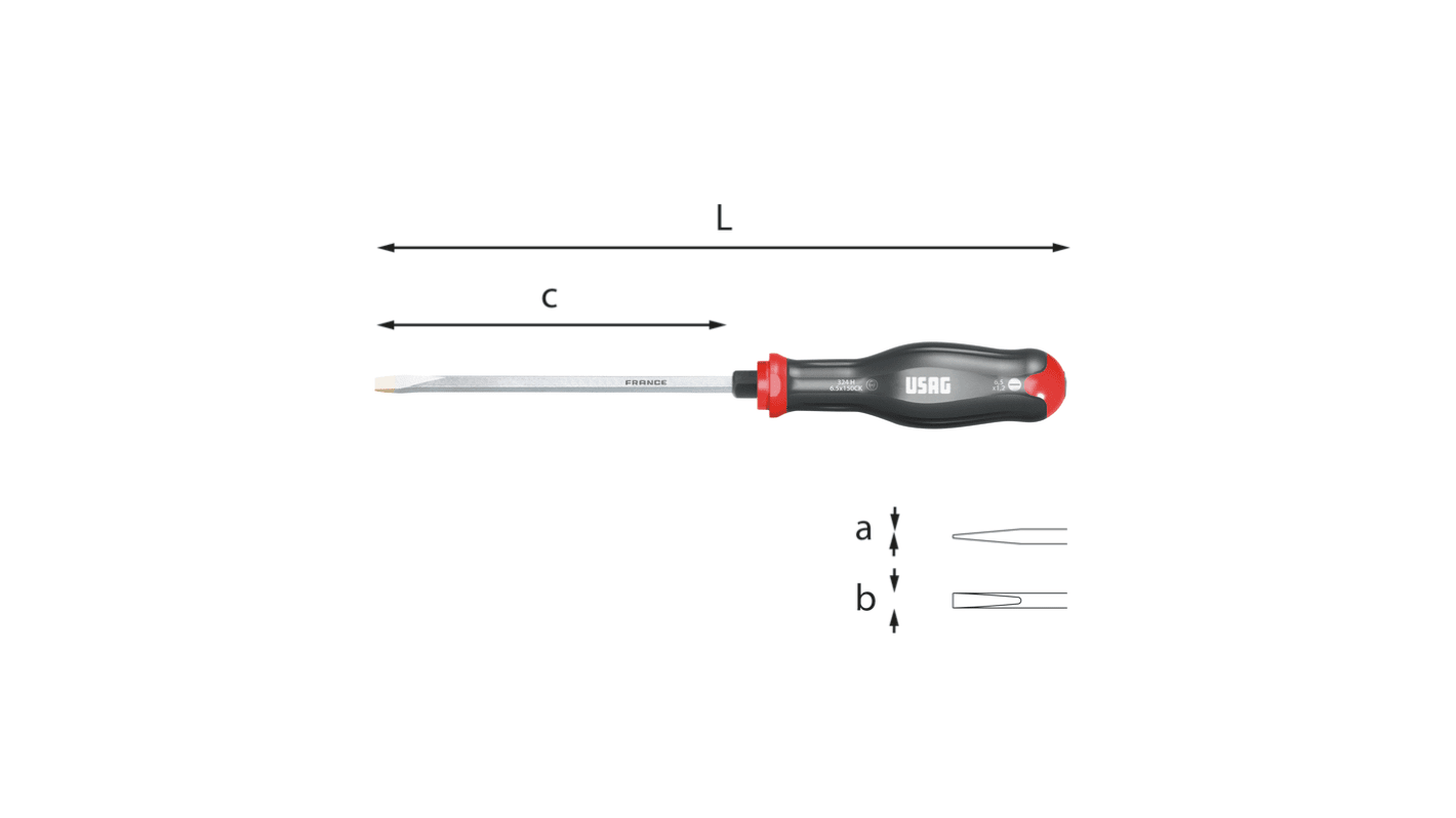 Cacciavite standard A taglio 1 x 5,5 mm Usag