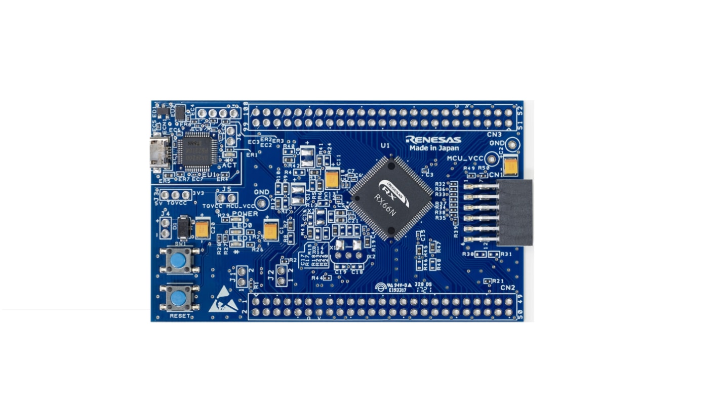 Placa de destino Target Board for RX66N LED Blink Control Program de Renesas Electronics, con núcleo CPU RXv3