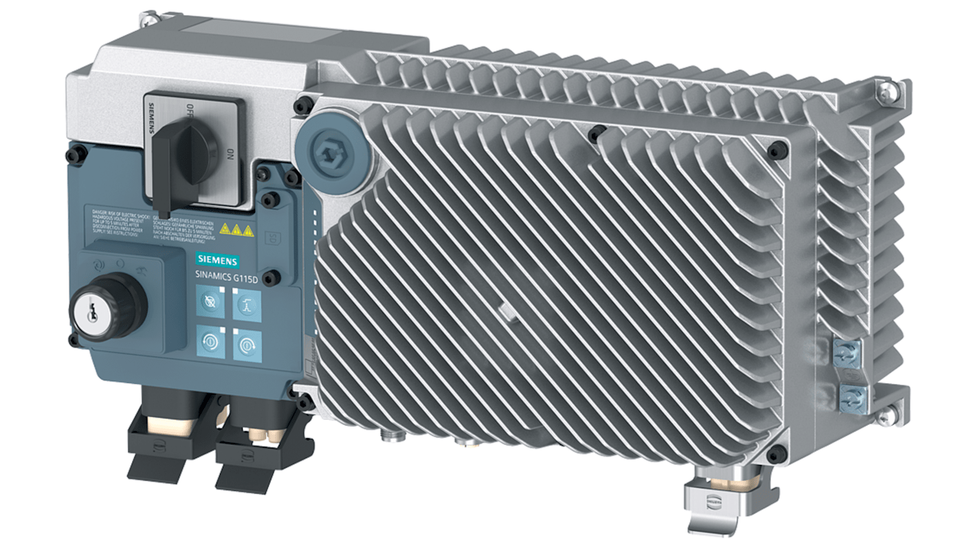 Conversor Siemens serie SINAMICS G115D, 0,55 kW, 380 → 480 V., 3 fases, 1,58 A., 550Hz