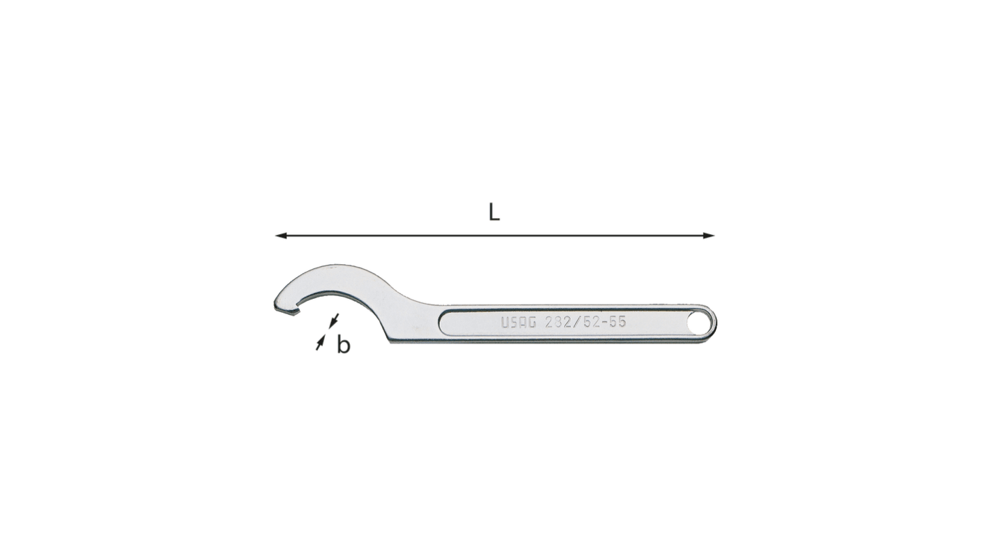 Chiave a settore Usag, ganascia da 92mm, L. 280 mm