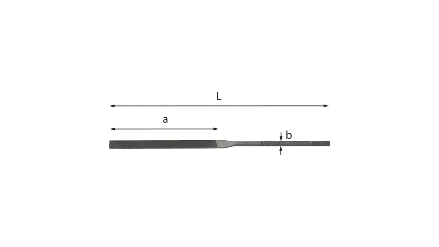 Lima ad ago Usag piatta, Secondo taglio, L. 160mm, 5 pezzi