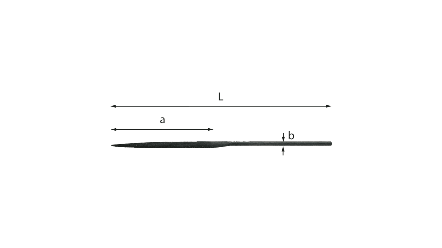 Lima ad ago Usag a semicerchio, Secondo taglio, L. 160mm, 5 pezzi