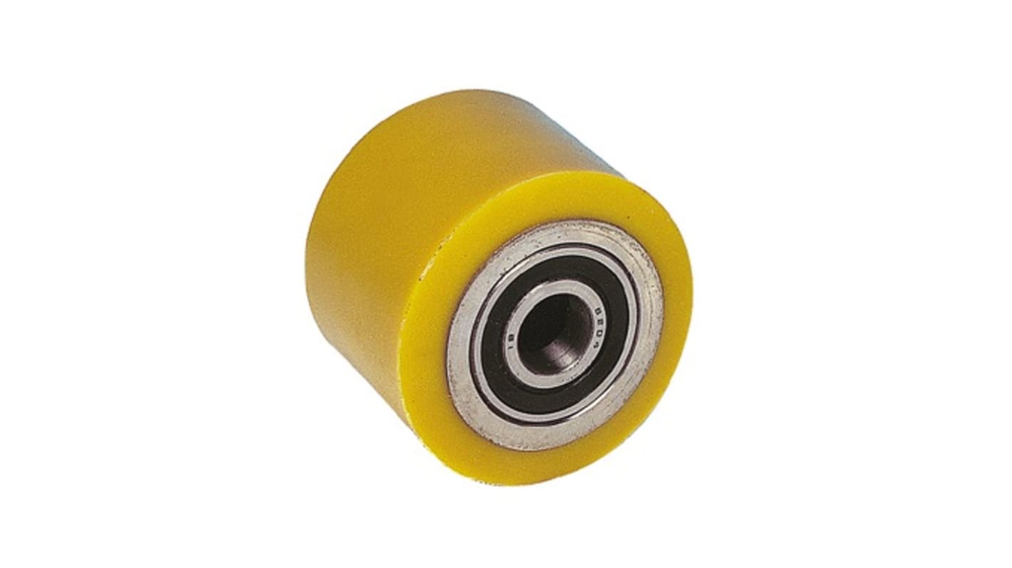 Guitel Hervieu Grey, Yellow Polyurethane Abrasion Resistant Trolley Wheel, 300kg