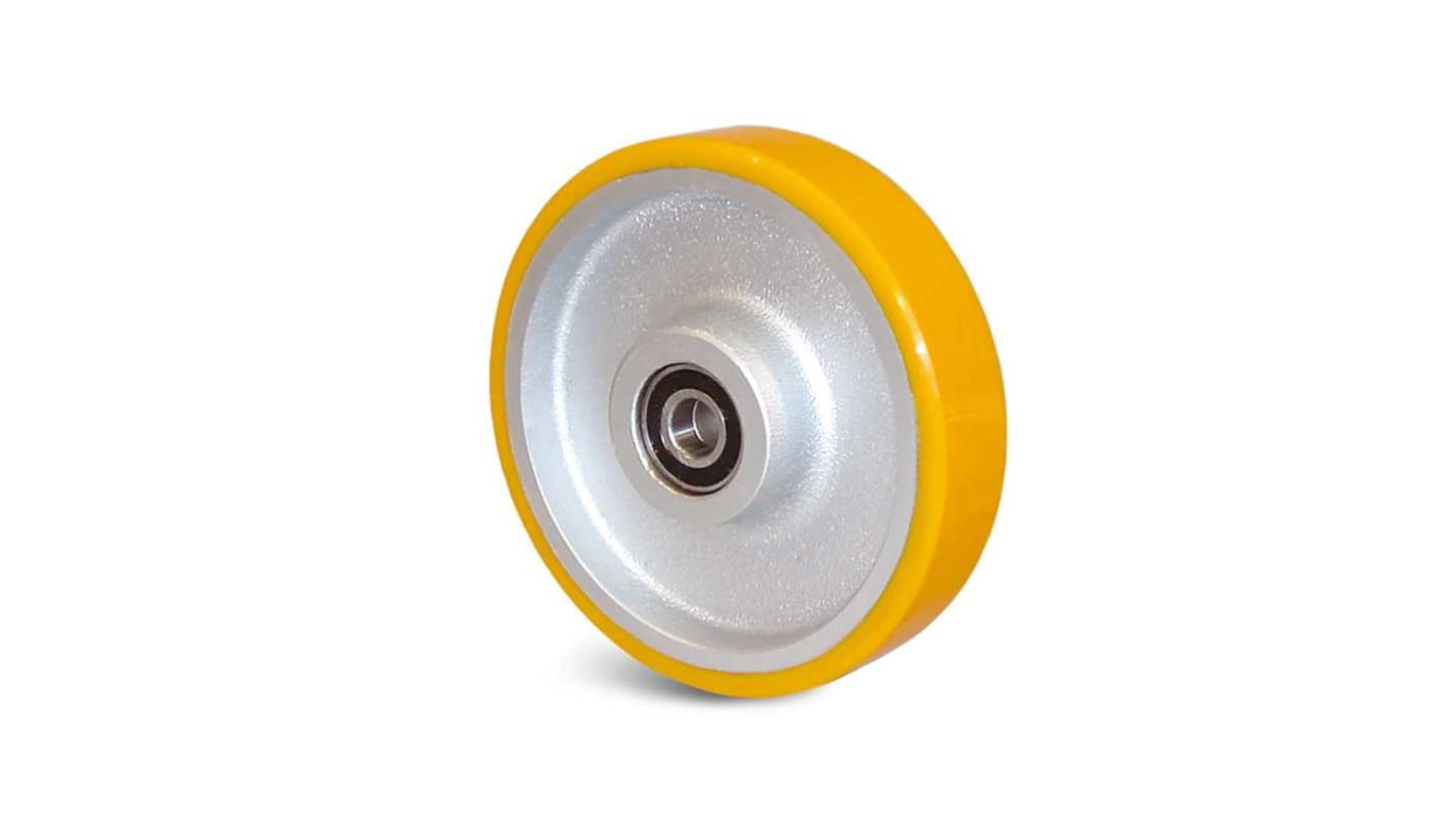 Guitel Hervieu Grey, Yellow Polyurethane Abrasion Resistant Trolley Wheel, 280kg