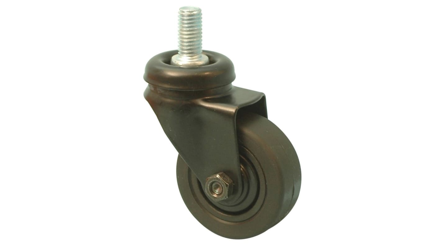 Guitel Swivel Stem Castor, 50mm Black Ru