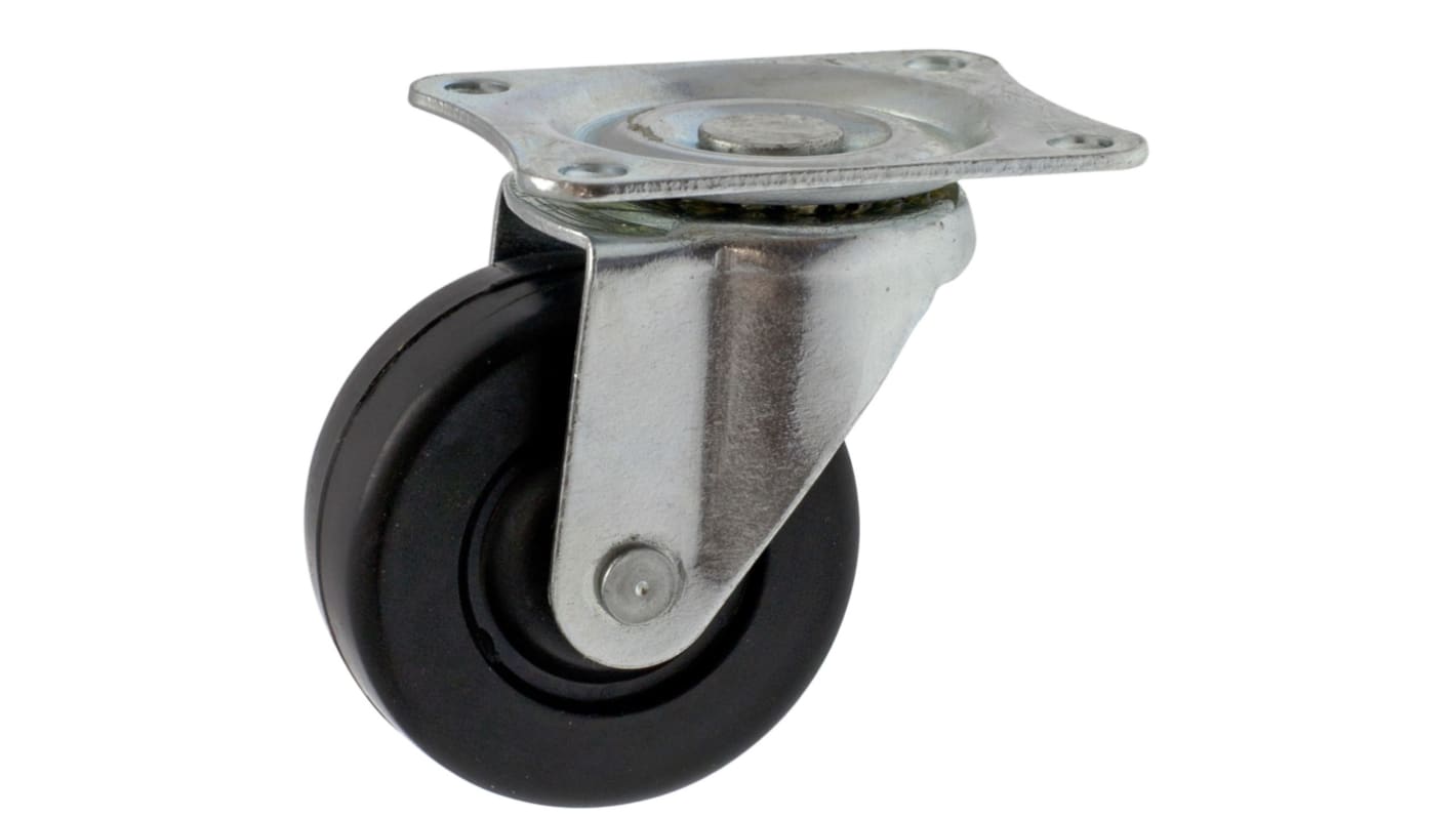 Guitel Swivel Castor, 65mm Black Rubber,