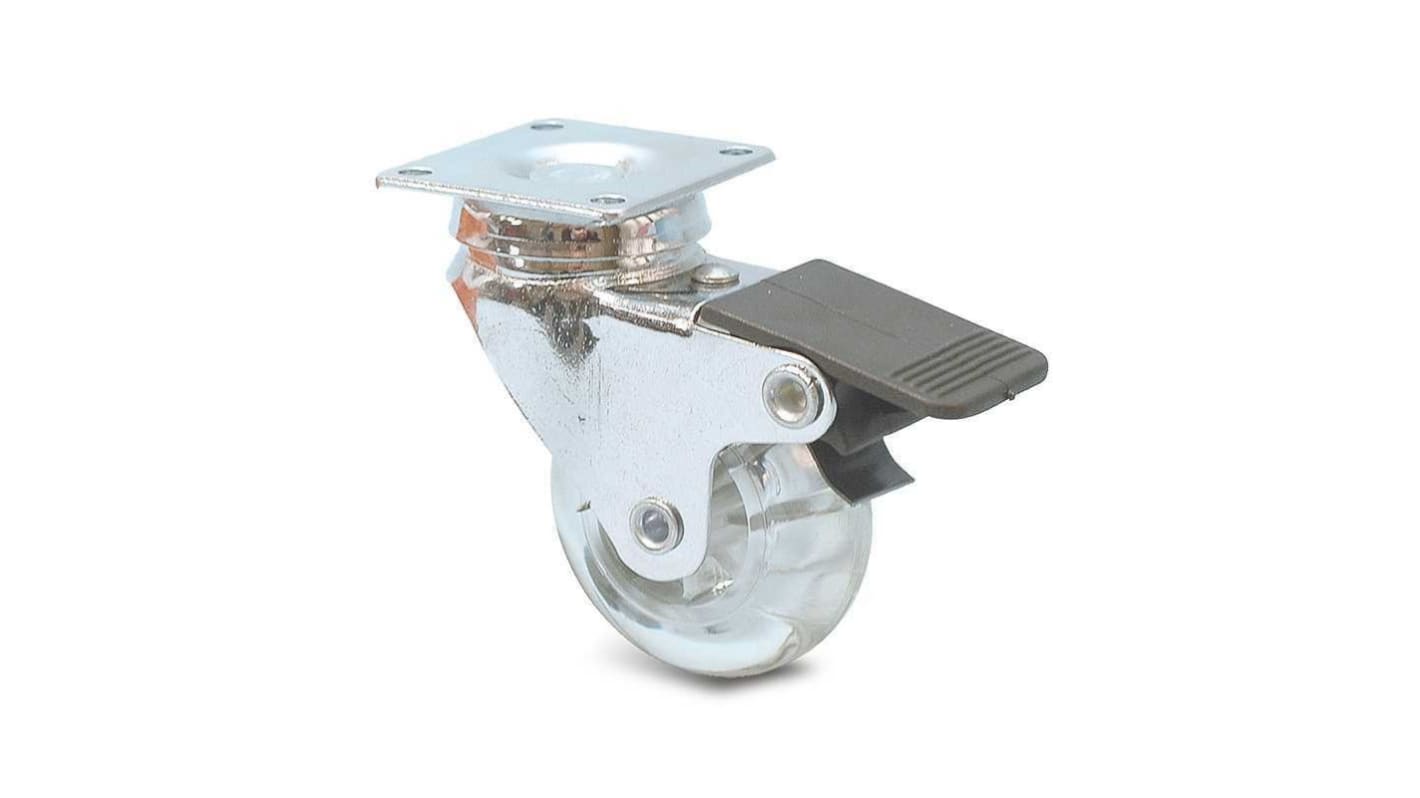 Guitel Chrome Braked Swivel Castor, 50mm