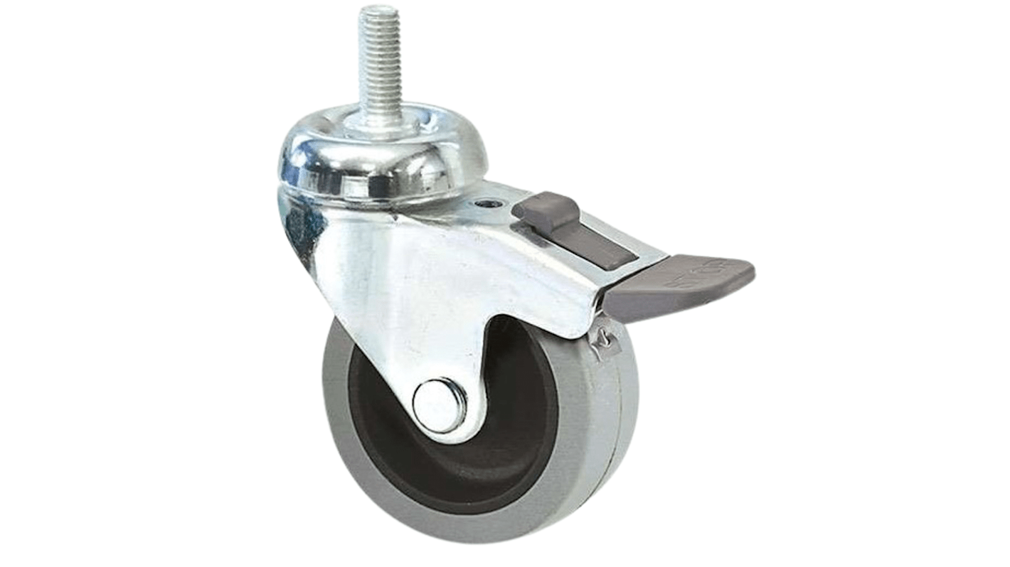 Guitel Hervieu Braked Swivel Castor Wheel, 50kg Capacity, 80mm Wheel