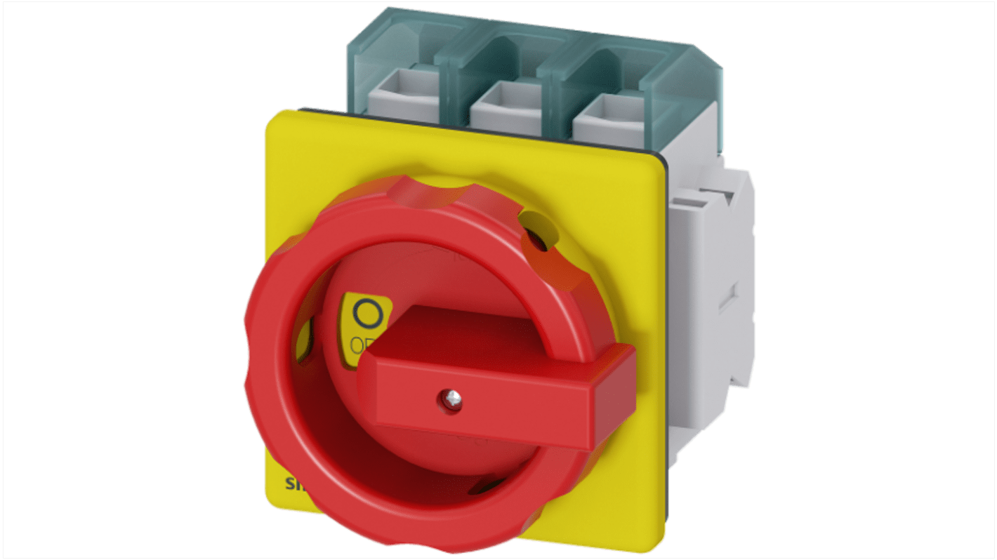 Siemens 3P Pole Panel Mount Non-Fused Switch Disconnector - 125A Maximum Current, 45kW Power Rating, IP65