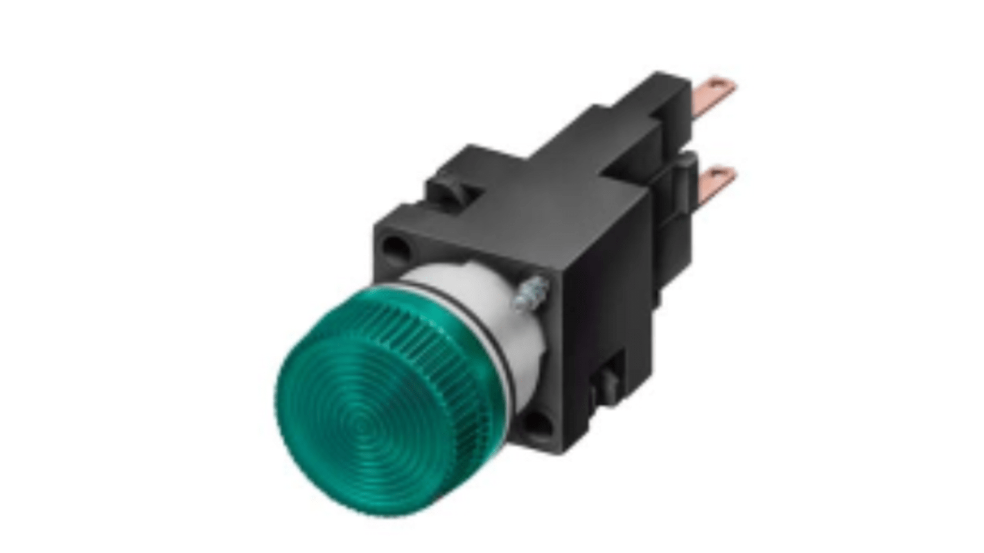 Siemens 3SB2 Series White Glow Lamp Indicator, 24V, 16mm Mounting Hole Size, Solder Tab Termination, IP65