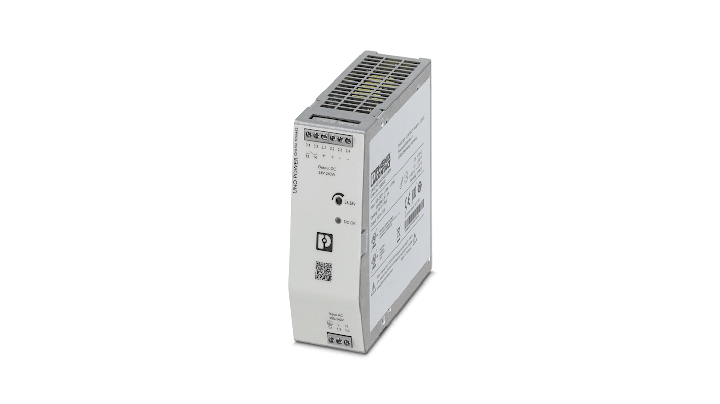 Phoenix Contact PSU, BE: 100 → 240V ac, 24V dc, 10A, 240W