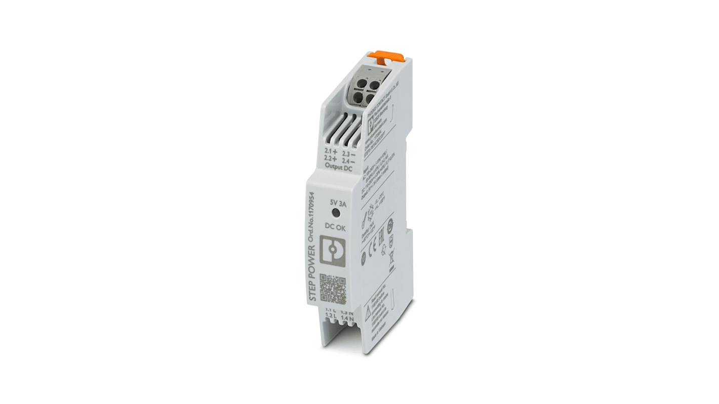 Phoenix Contact STEP POWER Getaktet Netzteil, 100 → 240V ac, 5V dc / 3A