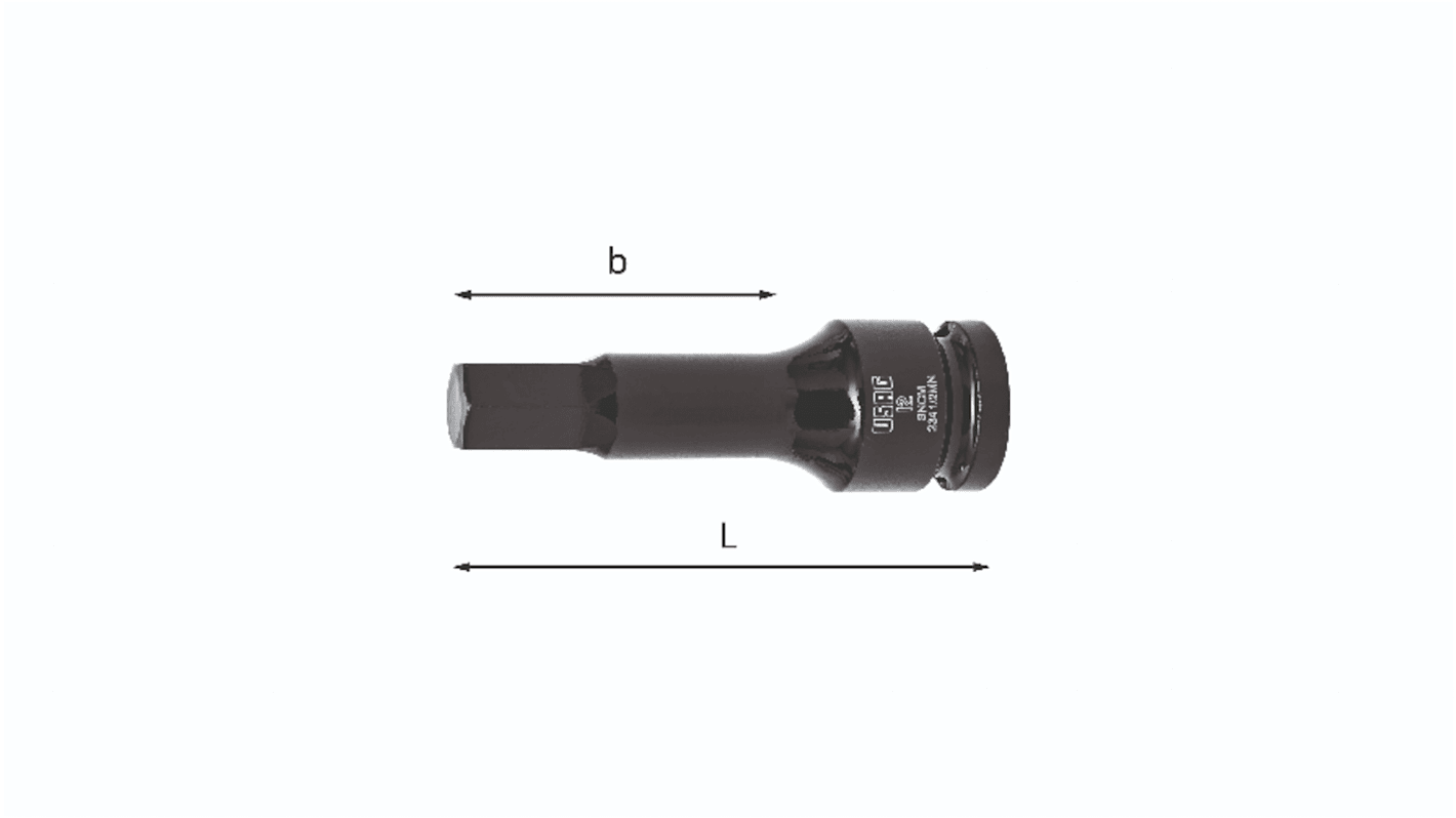 Bussola a impatto Usag, presa Bussola con punta a percussione 10mm, attacco Quadrato 1/2 poll.