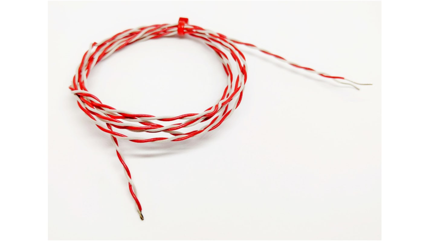 Thermocouple à jonction exposée RS PRO type K Ø 1/0.2mm, L 1m, +250°C max à Raccord dénudé