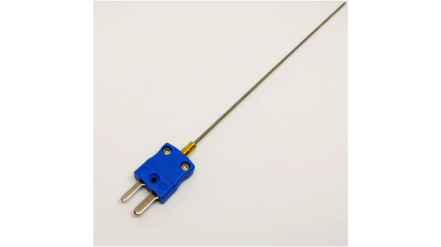 Thermocouple à isolation minérale RS PRO type K Ø 3mm, L 150mm, +1100°C max à Fiche mâle miniature