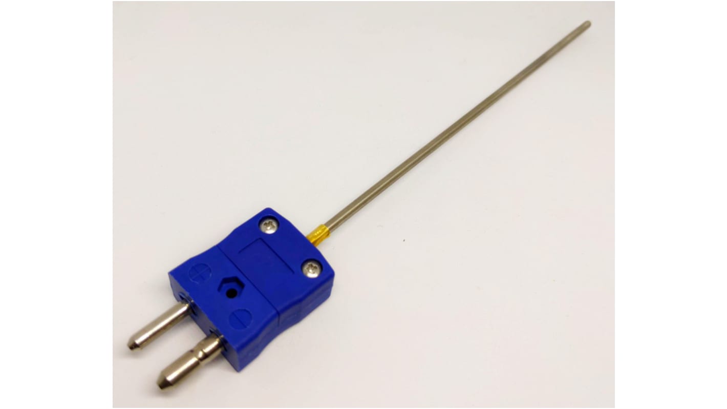 Thermocouple à isolation minérale RS PRO type K Ø 3mm, L 150mm, +1100°C max à Fiche mâle standard