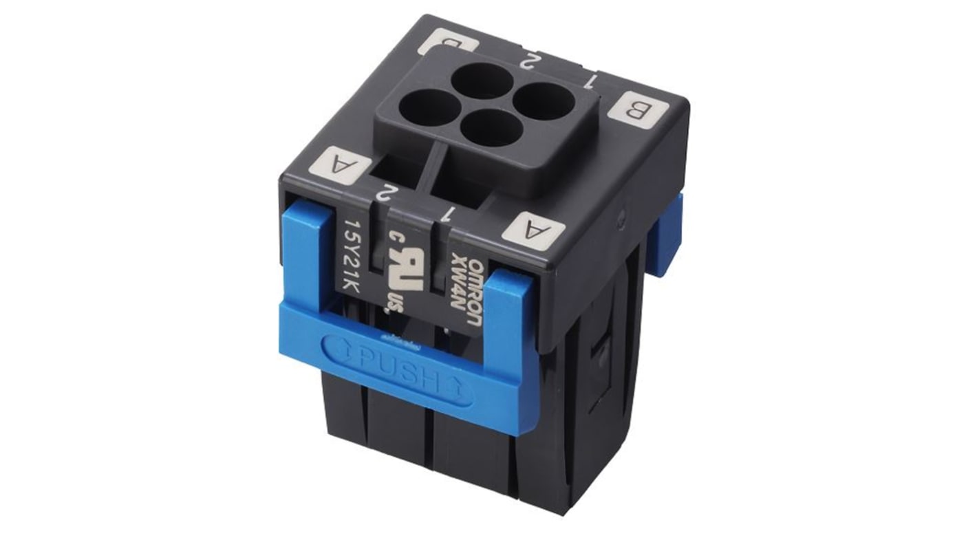 Omron 3.5mm Pitch 4 Way Pluggable Terminal Block, Plug, Through Hole