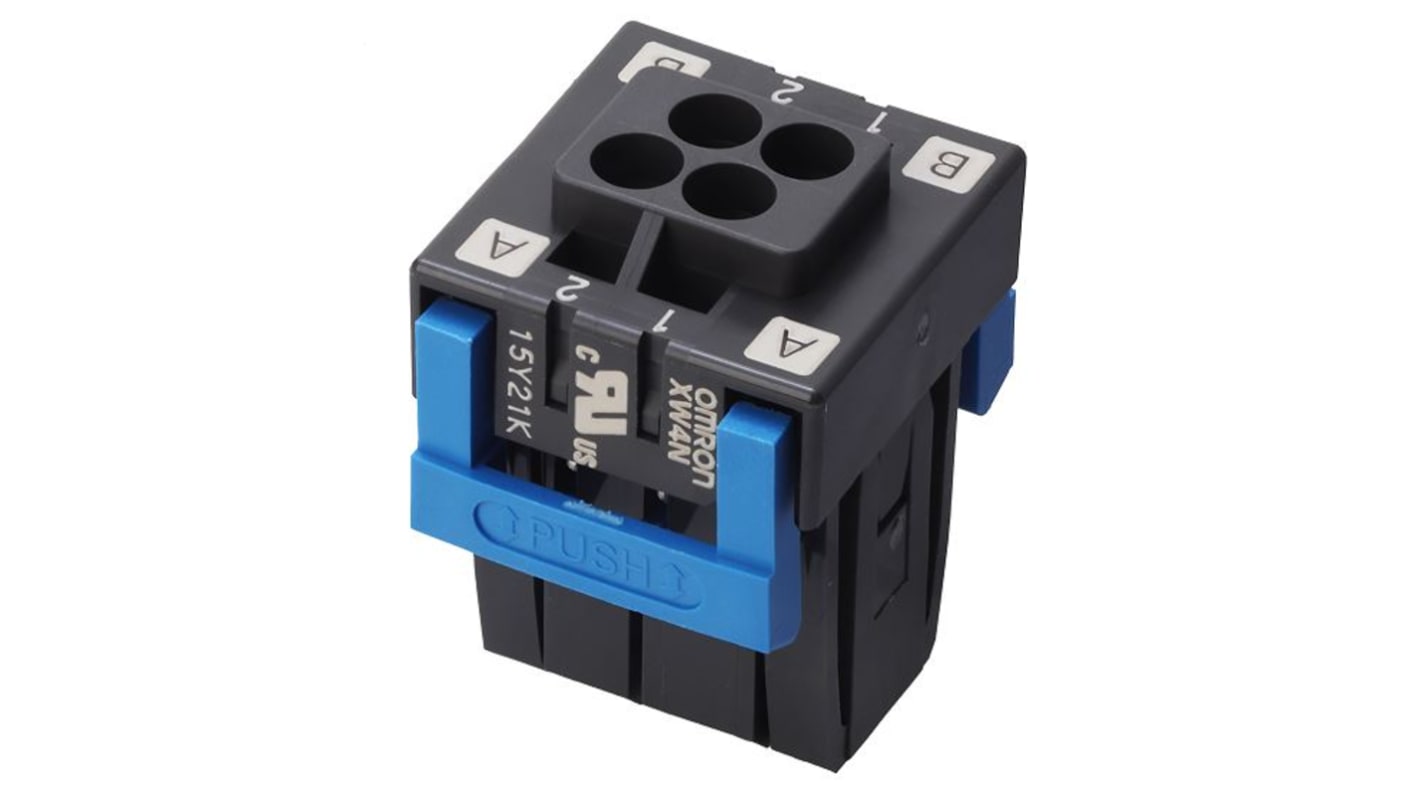 Omron 3.5mm Pitch 4 Way Pluggable Terminal Block, Plug, Through Hole