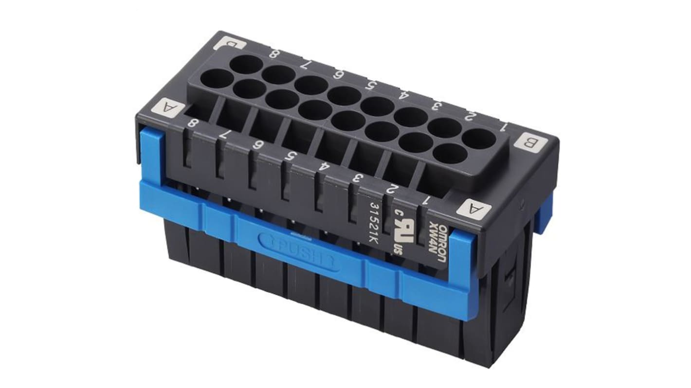 Omron 3.5mm Pitch 16 Way Pluggable Terminal Block, Plug, Through Hole