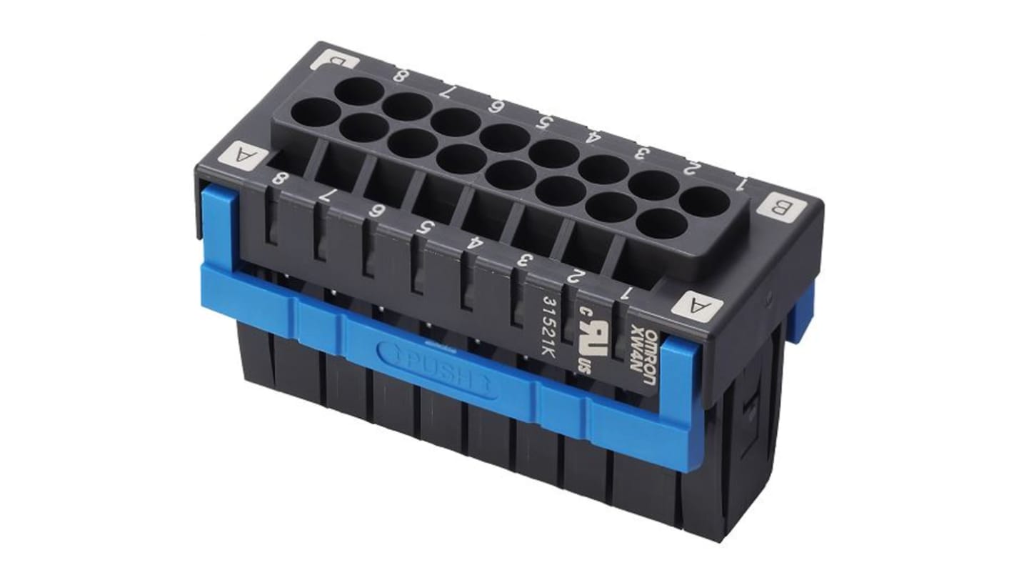 Omron 3.5mm Pitch 16 Way Pluggable Terminal Block, Plug, Through Hole