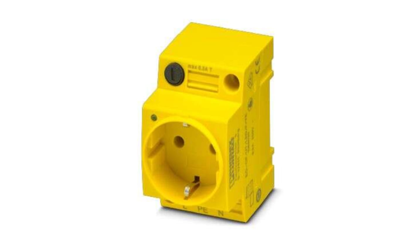 Phoenix Contact Yellow 1 Gang Plug Socket, 16A, Indoor Use