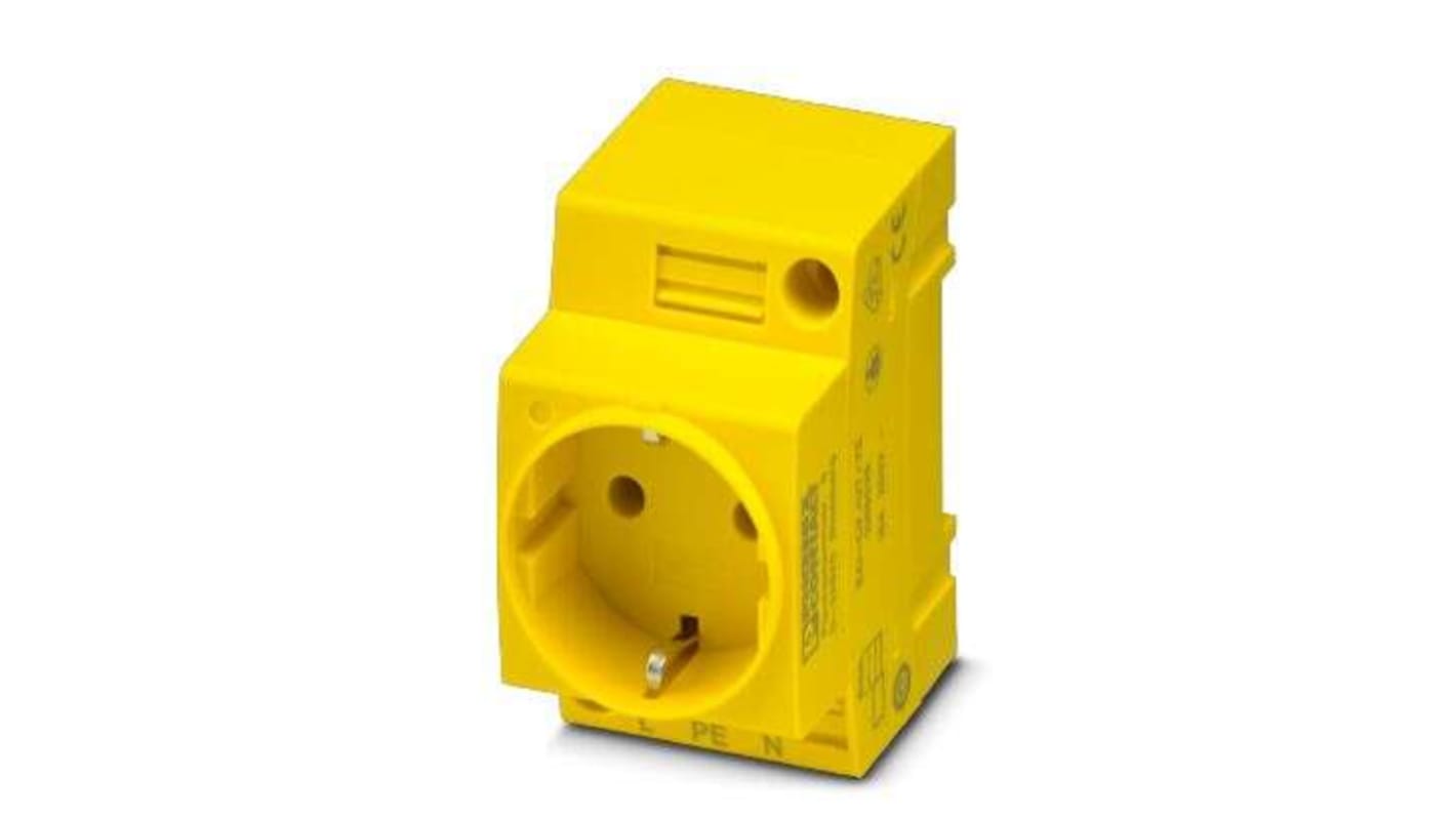 Phoenix Contact Yellow 1 Gang Plug Socket, 16A, Indoor Use